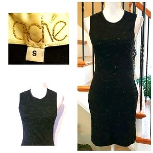 Cache black beaded dress